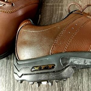 Callaway Golf shoes XTT LT saddle Mens 9.Dark brown Leather soft spikes